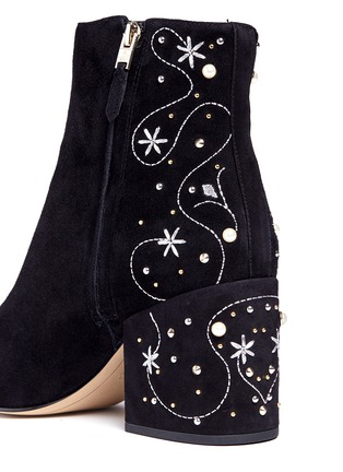 Detail View - Click To Enlarge - SAM EDELMAN - 'Taft' embellished floral embroidered suede boots