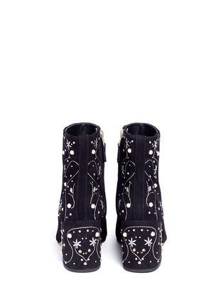 Back View - Click To Enlarge - SAM EDELMAN - 'Taft' embellished floral embroidered suede boots