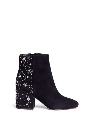 Main View - Click To Enlarge - SAM EDELMAN - 'Taft' embellished floral embroidered suede boots