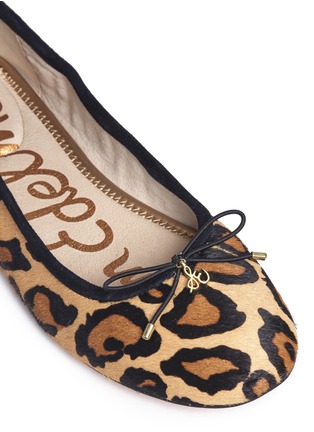 Detail View - Click To Enlarge - SAM EDELMAN - 'Felicia' leopard print cow hair ballerina flats