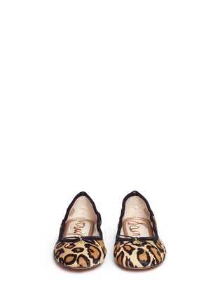 Front View - Click To Enlarge - SAM EDELMAN - 'Felicia' leopard print calfhair flats