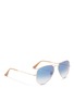 Figure View - Click To Enlarge - RAY-BAN - Metal aviator gradient sunglasses