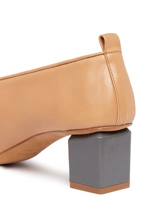 Detail View - Click To Enlarge - GRAY MATTERS - 'Mildred' geometric heel choked-up leather pumps
