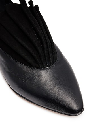 Detail View - Click To Enlarge - GRAY MATTERS - 'Origami' pleated suede leather skimmer flats