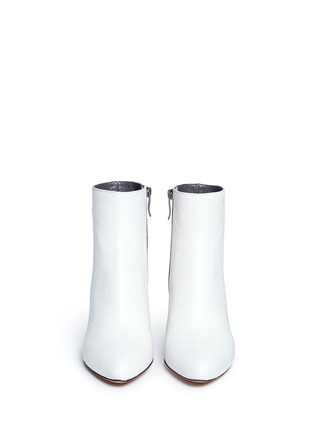 Front View - Click To Enlarge - GRAY MATTERS - 'Monika' cylindrical heel leather ankle boots