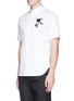 Front View - Click To Enlarge - ALEXANDER MCQUEEN - Rose embroidered short sleeve shirt