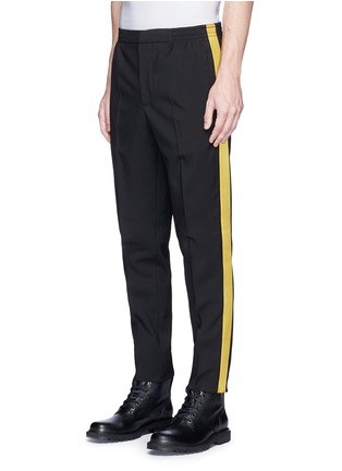 Front View - Click To Enlarge - ALEXANDER MCQUEEN - Satin outseam virgin wool twill pants