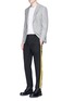Figure View - Click To Enlarge - ALEXANDER MCQUEEN - Satin outseam virgin wool twill pants