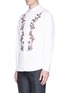 Front View - Click To Enlarge - ALEXANDER MCQUEEN - Floral embroidered poplin shirt