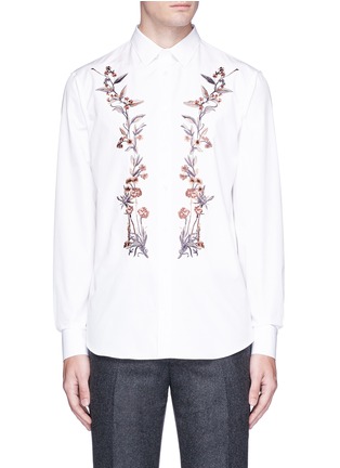 Main View - Click To Enlarge - ALEXANDER MCQUEEN - Floral embroidered poplin shirt