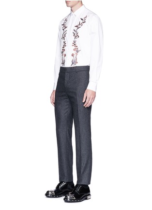 Figure View - Click To Enlarge - ALEXANDER MCQUEEN - Floral embroidered poplin shirt