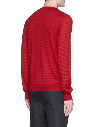 Back View - Click To Enlarge - ALEXANDER MCQUEEN - Skull intarsia stripe cashmere sweater