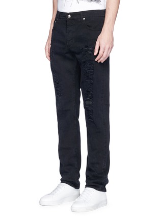 Front View - Click To Enlarge - ALEXANDER MCQUEEN - Ripped skinny jeans