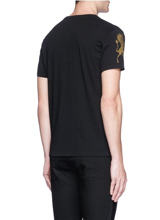 Back View - Click To Enlarge - ALEXANDER MCQUEEN - Skull floral print organic cotton T-shirt