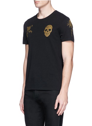 Front View - Click To Enlarge - ALEXANDER MCQUEEN - Skull floral print organic cotton T-shirt