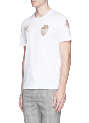 Front View - Click To Enlarge - ALEXANDER MCQUEEN - Skull floral print organic cotton T-shirt