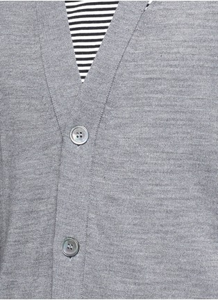 Detail View - Click To Enlarge - ALEXANDER MCQUEEN - Distressed wool-silk cardigan