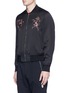 Front View - Click To Enlarge - ALEXANDER MCQUEEN - Bullion embroidered satin bomber jacket
