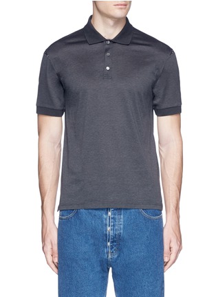 Main View - Click To Enlarge - ALEXANDER MCQUEEN - Skull shoulder panel polo shirt