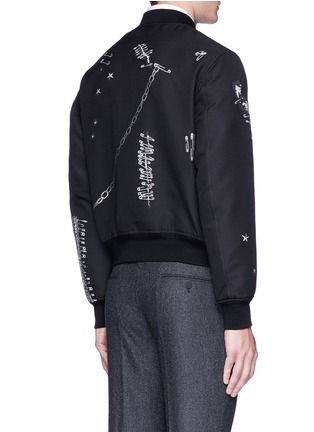 Back View - Click To Enlarge - ALEXANDER MCQUEEN - Chain safety pin fil coupé bomber jacket