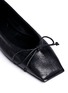 Detail View - Click To Enlarge - BALENCIAGA - Square toe crinkled leather ballerina flats