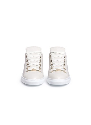 Front View - Click To Enlarge - BALENCIAGA - Lambskin leather sneakers