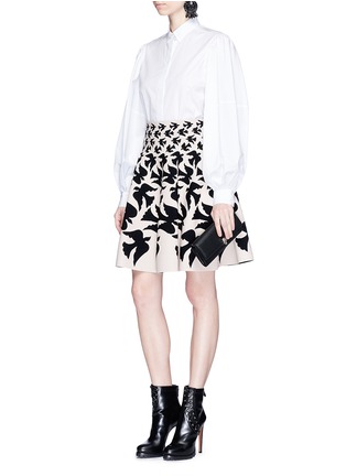 Figure View - Click To Enlarge - ALEXANDER MCQUEEN - 'Swallow intarsia stretch knit skirt