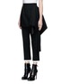 Front View - Click To Enlarge - ALEXANDER MCQUEEN - Side drape peplum cropped pants