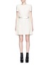 Main View - Click To Enlarge - ALEXANDER MCQUEEN - Structural cape back belted cady crepe dress