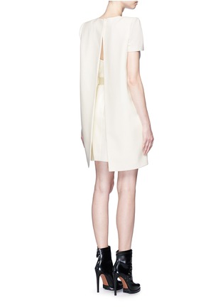 Figure View - Click To Enlarge - ALEXANDER MCQUEEN - Structural cape back belted cady crepe dress