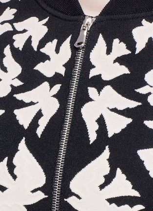 Detail View - Click To Enlarge - ALEXANDER MCQUEEN - Swallow intarsia stretch knit bomber jacket