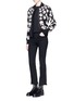 Figure View - Click To Enlarge - ALEXANDER MCQUEEN - Swallow intarsia stretch knit bomber jacket
