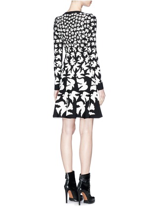 Back View - Click To Enlarge - ALEXANDER MCQUEEN - 'Swallow' intarsia stretch knit dress
