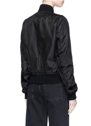 Back View - Click To Enlarge - ALEXANDER MCQUEEN - Falcon and floral appliqué bomber jacket