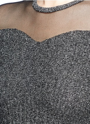 Detail View - Click To Enlarge - ALEXANDER MCQUEEN - Sheer panel bouclé knit sweater