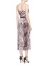 Back View - Click To Enlarge - ALEXANDER MCQUEEN - Eye belted ruffle marble print silk crépon dress