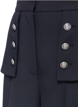 Detail View - Click To Enlarge - ALEXANDER MCQUEEN - Military button side flap box pleat culottes