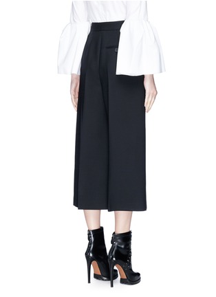 Back View - Click To Enlarge - ALEXANDER MCQUEEN - Military button side flap box pleat culottes