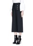 Front View - Click To Enlarge - ALEXANDER MCQUEEN - Military button side flap box pleat culottes