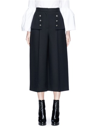 Main View - Click To Enlarge - ALEXANDER MCQUEEN - Military button side flap box pleat culottes