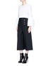 Figure View - Click To Enlarge - ALEXANDER MCQUEEN - Military button side flap box pleat culottes