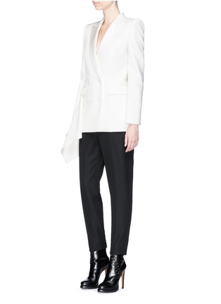 Figure View - Click To Enlarge - ALEXANDER MCQUEEN - Drape side double breasted blazer