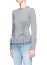 Front View - Click To Enlarge - ALEXANDER MCQUEEN - Lace-up wool peplum sweater
