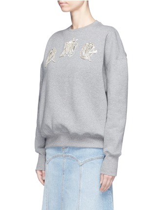 Front View - Click To Enlarge - ALEXANDER MCQUEEN - Embellished mythical logo patch sweatshirt