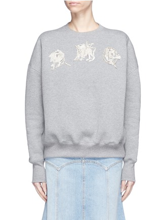 Main View - Click To Enlarge - ALEXANDER MCQUEEN - Embellished mythical logo patch sweatshirt