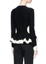 Back View - Click To Enlarge - ALEXANDER MCQUEEN - Textured stretch knit peplum cardigan