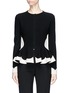 Main View - Click To Enlarge - ALEXANDER MCQUEEN - Textured stretch knit peplum cardigan