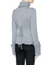 Back View - Click To Enlarge - ALEXANDER MCQUEEN - Lace-up chunky wool knit cardigan