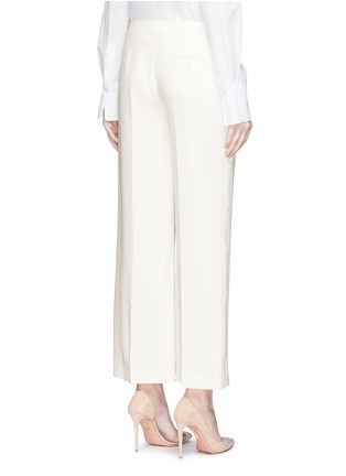 Back View - Click To Enlarge - ALEXANDER MCQUEEN - Satin outseam wide leg suiting pants