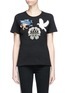 Main View - Click To Enlarge - ALEXANDER MCQUEEN - Swallow gryphon and floral appliqué T-shirt
